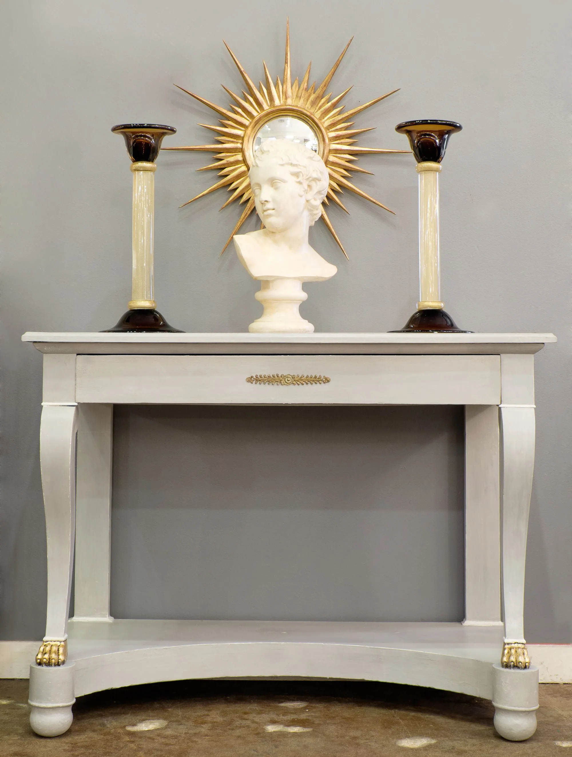 Antique Empire Style Painted Console Table