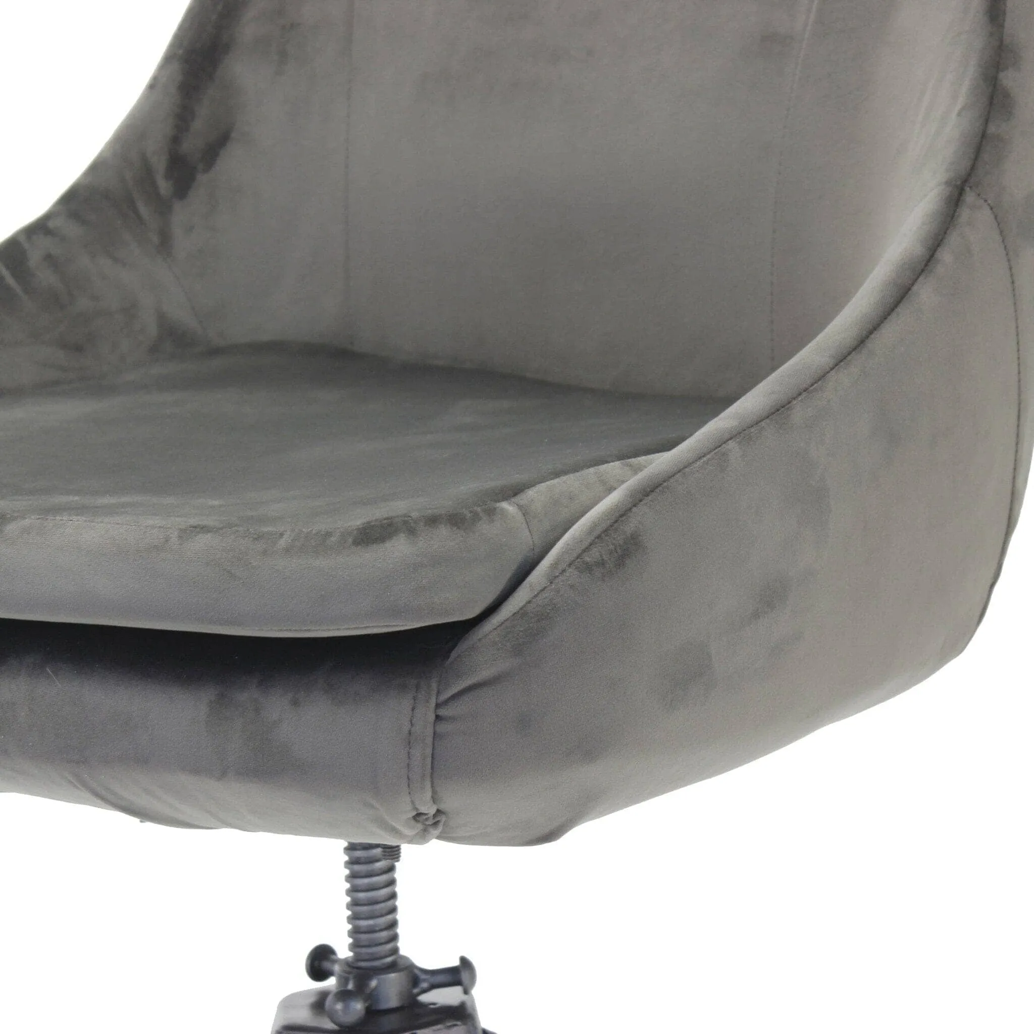 Casemate Industrial Dining Chair - Adjustable Height - Gray Velvet - Pair