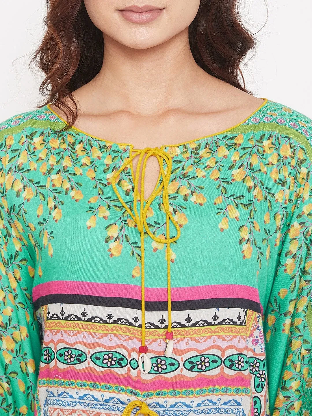 Digital Printed Floral Cotton Maxi Kaftan (Final Sale)